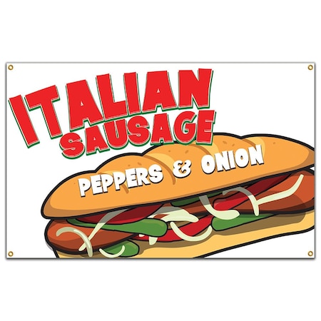 Italian Sausage Banner Concession Stand Food Truck Single Sided